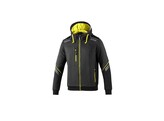 HOODIE FULL ZIP DARK GREY/FLUO YELLOW XS