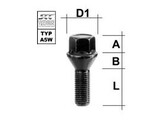 BOULON 14X1.25 CONIQUE 55MM NOIR
