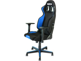 BUREAUSTOEL GRIP zwart/blauw  